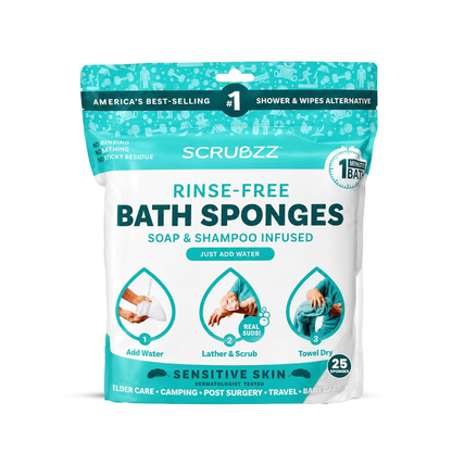 Scrubzz™ Rinse-Free Bath Sponges
