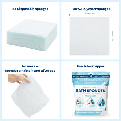 Scrubzz™ Rinse-Free Bath Sponges