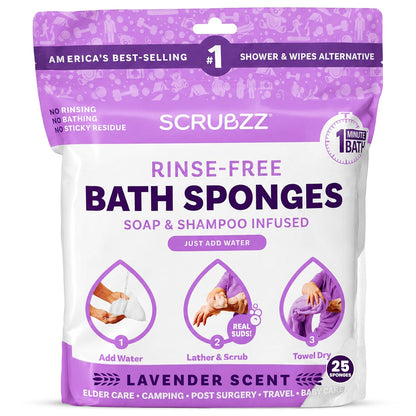Scrubzz™ Rinse-Free Bath Sponges