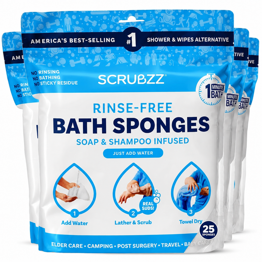 Scrubzz™ Rinse-Free Bath Sponges